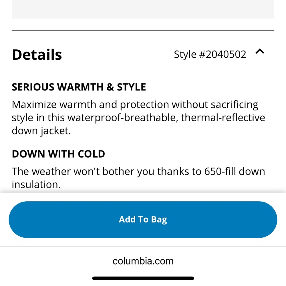 Columbia coat.